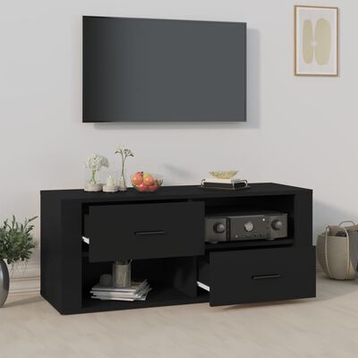 vidaXL TV omarica črna 100x35x40 cm inženirski les