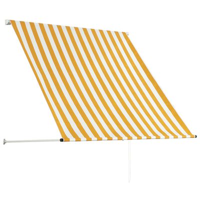 vidaXL Zložljiva tenda 150x150 cm rumena in bela