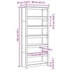 vidaXL Knjigovni omar Voskast rjav 80 x 35 x 183 cm Masivno borovo les
