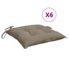 vidaXL Blazine za stole 6 kosov taupe 40x40x7 cm oxford tkanina