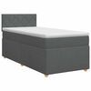 vidaXL Postelja boxspring z vzmetnico Temno siva 90 x 190 cm Blago