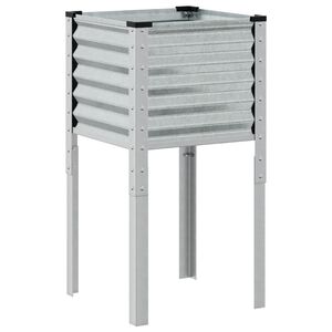 vidaXL Vrtno korito za rože 45x45x88 cm pocinkano jeklo