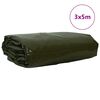 vidaXL Tarpaulin 650g / m² Oljčno zelena 3 x 5 m Platno s PVC premazom
