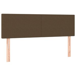 vidaXL Posteljno vzglavje temno rjava 144x5x78/88 cm blago