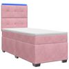 vidaXL Postelja boxspring z vzmetnico Roza 90 x 200 cm Žamet