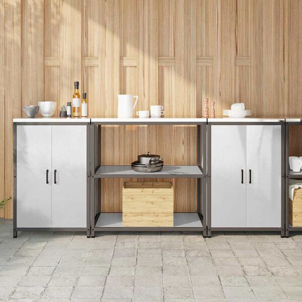 vidaXL Kuhinjski set za shranjevanje 3 pcs srebrna Nerjaveče jeklo