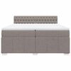 vidaXL Box spring postelja z vzmetnico taupe 200x200 cm blago