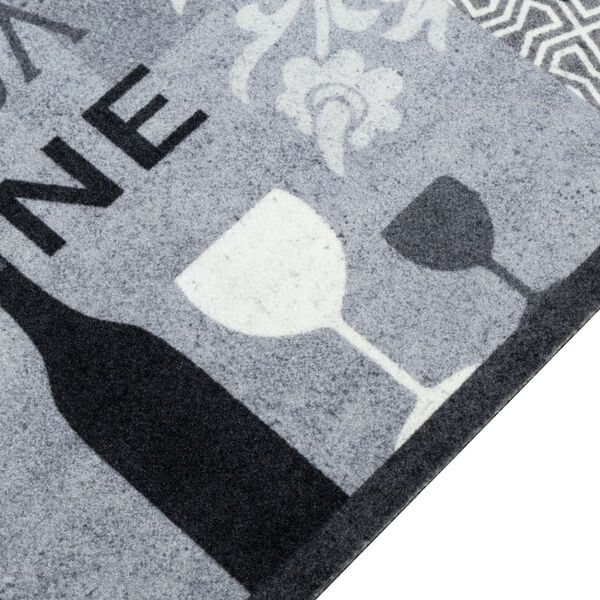 vidaXL Kuhinjska preproga pralna vino siva 60x300 cm žamet