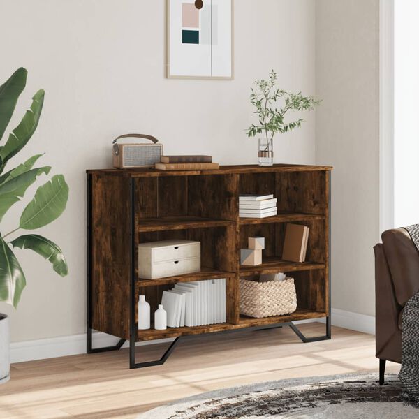 vidaXL Komoda dimljeni hrast 101x35,5x74,5 cm inženirski les