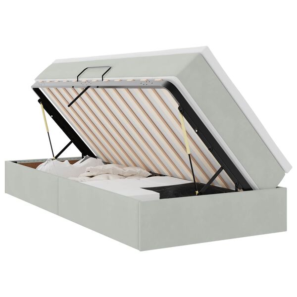 vidaXL Postelja z dodatnim prostorom za shranjevanje in vzmetnico