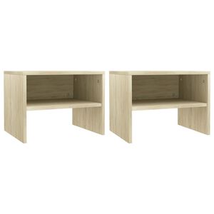 vidaXL Nočne omarice 2 kosa sonoma hrast 40x30x30 cm iverna plo&scaron;ča