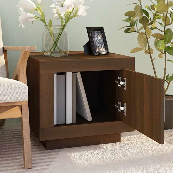 vidaXL Klubska mizica rjavi hrast 51x50x45 cm konstruiran les