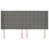 vidaXL Vzglavje z ušesi temno sivo 203x16x118/128 cm blago