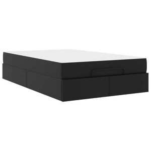 vidaXL Posteljni okvir z vzmetnico z vzmetnico 2 pcs Črna PVC