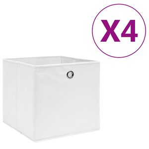 vidaXL &Scaron;katle 4 kosi netkano blago 28x28x28 cm bele