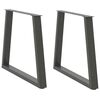 vidaXL Noge za jedilno mizo v obliki črke V 2 kosa antracit 80 x (72-73,3) cm jeklo