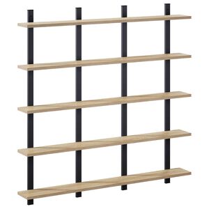 vidaXL Stenska polica Sonoma hrast 102 x 13,5 x 102 cm Inženirski les