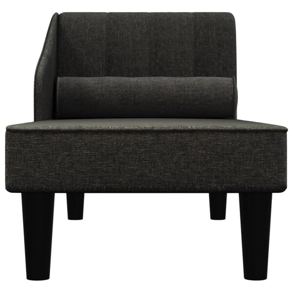 vidaXL Počivalnik z vzglavnikom črno blago