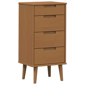 vidaXL Predalni &scaron;afka MOLDE Karamelna 40 x 35 x 82 cm Trdna borovina