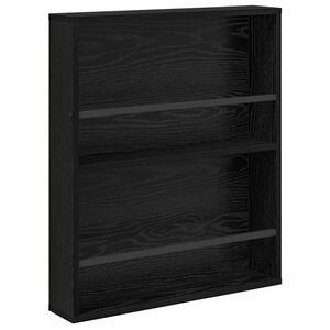 vidaXL Regal za revije Črna Orehovina 60 x 12 x 70 cm Inženirski les