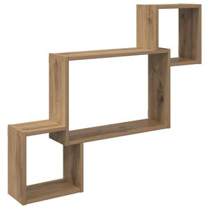 vidaXL Stenska polica Montaža za steno Artisan hrast 91,5 x 15 x 76 cm
