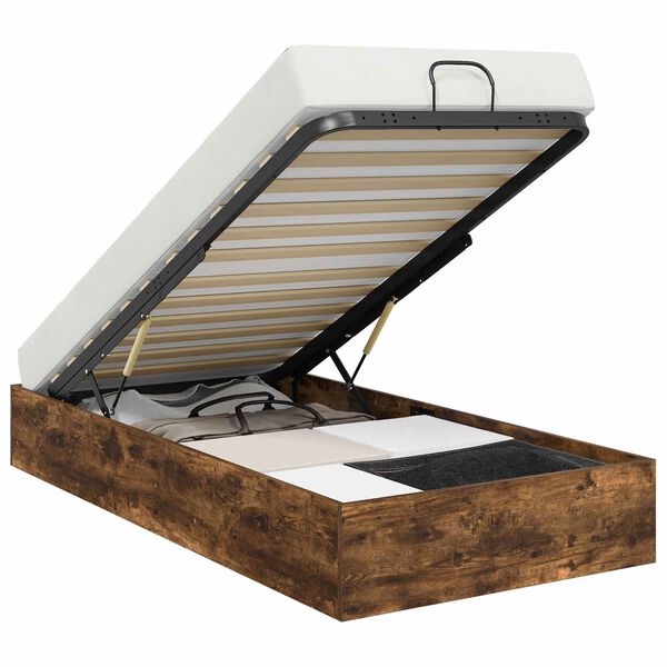 vidaXL Ottomanska postelja Dimljeni oreh 193 x 120 x 25 cm