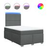 vidaXL Box spring postelja z vzmetnico temno siva 120x200 cm blago