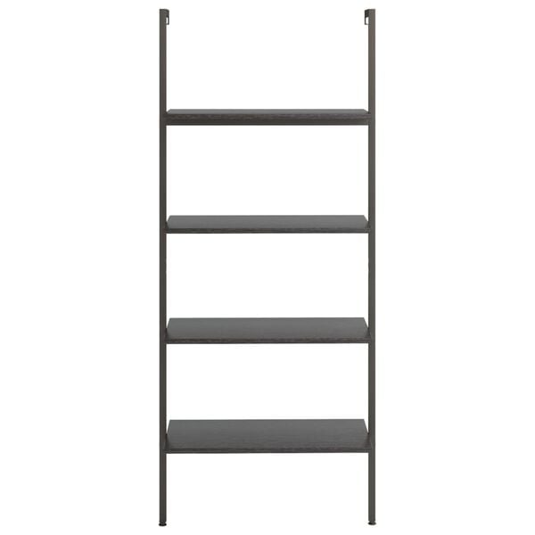 vidaXL 4-nadstropni prislonski regal črn 64x35x152,5 cm