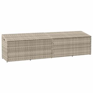 vidaXL Vrtna shranjevalna &scaron;katla svetlo siva 220x50x58 cm poli ratan