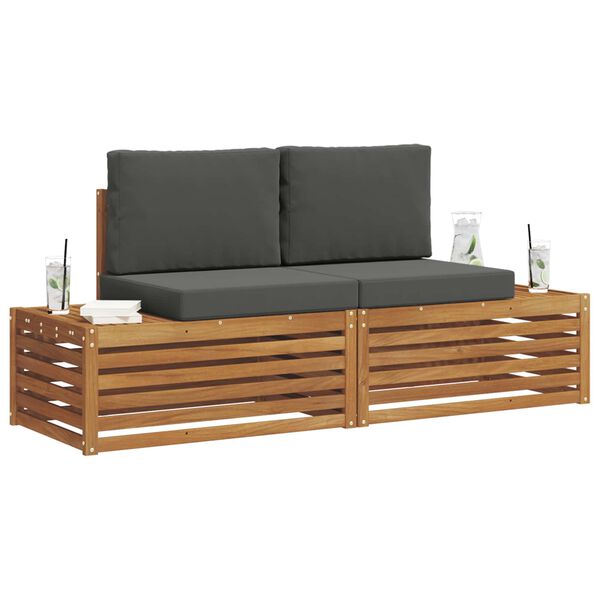 vidaXL Zunanja garnitura za sedenje 2 Kos Naravna in antracitna