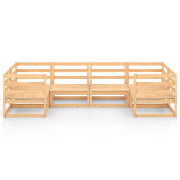 vidaXL Vrtna sedežna garnitura 6-delna trdna borovina