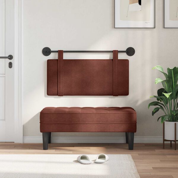 vidaXL Visoki naslon za glavo Enobarvno Svetleča rjava 100 x 55 x 5 cm