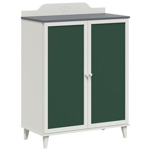 vidaXL Kabinet z dvema vrati in chalkboard spredaj ROROS Siva in bela