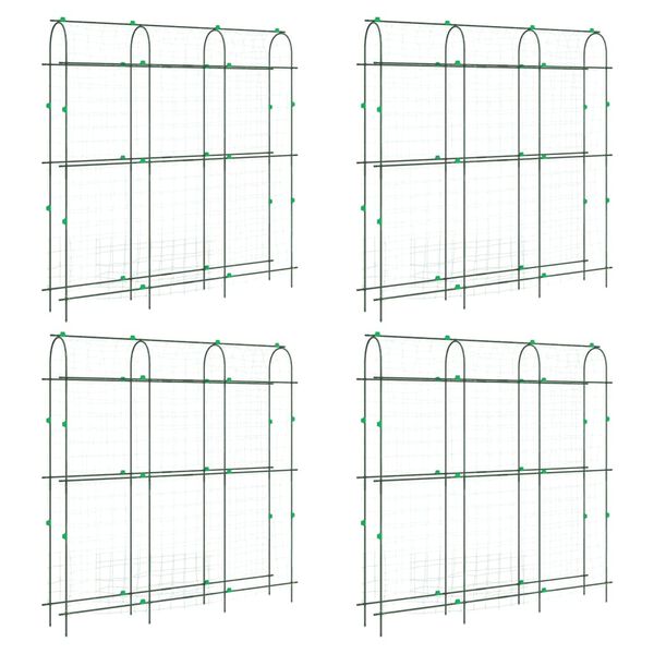 vidaXL Vrtna oporna mreža za vzpenjavke 4 kosi U-okvir jeklo