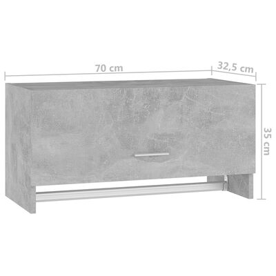 vidaXL Garderobna omara betonsko siva 70x32,5x35 cm iverna plošča