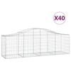 vidaXL Obokana gabionska ko&scaron;ara 40 kosov 200x50x60/80cm cinkano železo