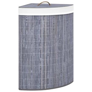vidaXL Kotna ko&scaron;ara za perilo iz bambusa siva 60 L