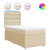 vidaXL Box spring postelja z vzmetnico krem 100x200 cm blago