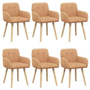 vidaXL Jedilni stoli 6 kos Boucl&eacute; Bež 59 x 57 x 85 cm