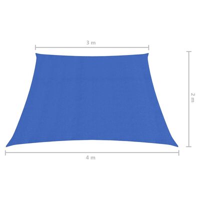 vidaXL Senčno jadro 160 g/m² modro 3/4x2 m HDPE