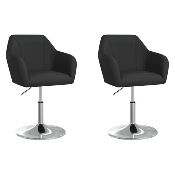 vidaXL Jedilni stoli 2 kosa črno umetno usnje