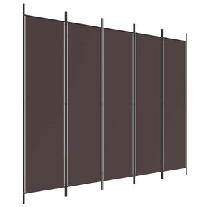 vidaXL Paravan 5-delni rjav 250x200 cm blago