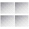 vidaXL Stopnice 4 kos 60 x 50 cm srebrna Aluminij Pravokotna