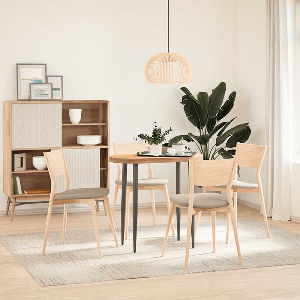 vidaXL Mizna plošča 80x40x4 cm trdna hrastovina ovalna