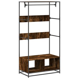 vidaXL Garderobna omara dimljeni hrast 90x50x180 cm inženirski les