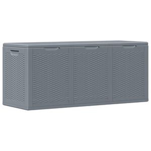 vidaXL Vrtna &scaron;katla siva PP ratan 270 L