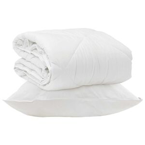 vidaXL Celosezonski pokrivalo z blazino 2 pcs Bela Mikrovlakna