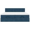 vidaXL Otomanski posteljni okvir z vzmetnicami moder 180x200cm žamet