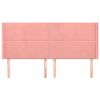 vidaXL Vzglavje z u&scaron;esi roza 163x16x118/128 cm žamet