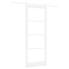 vidaXL Drsna vrata 93 x 232 cm Trden borov les in steklo Bela